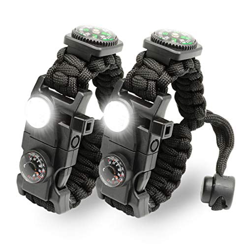 The Outdoorsman - Flashlight Survival Bracelet (Green Camo) with Compa –  GearCamp