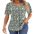 thumbnail image 1 of CHOK Blouses pour Femmes Tunique Plissée à Manches Courtes Hauts Habillés Décontractés Chemises d'Été, 1 of 7