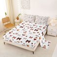 thumbnail image 2 of Manfei Brown Bow Knot Queen Sheets,Sweet Ice Cream Queen Sheet Sets,4 Pieces,1 Flat Sheet,1 Fitted Sheet and 2 Pillowcases, 2 of 6