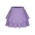 thumbnail image 6 of RYRJJ Flowy Shorts for Women Casual Boho Ruffle Tiered Skorts Elastic High Waist Mini Skirts Golf Tennis Crochet Shorts(Purple,L), 6 of 9