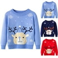 thumbnail image 4 of Odeerbi Kids Boys Girls Christmas Sweater Cute Winter Thermal Knit Crewneck Sweater Kids Baby Fall Christmas Pullover Sweater Knitted Bottoming Shirt Kids Clothes Navy, 4 of 4