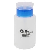 Unique Bargains 180ml Liquid Press Pumping Dispenser Alcohol Bottle Remover Blue White