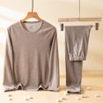 thumbnail image 2 of Blekii Men's Thermal Underwear Set, Long Sleeve Top & Bottom Base Layer, Non-Binding Warm Loungewear, Winter Heattech Sleepwear, Cold Weather Indoor Set, Essential Layer for Outdoor, 2 of 10