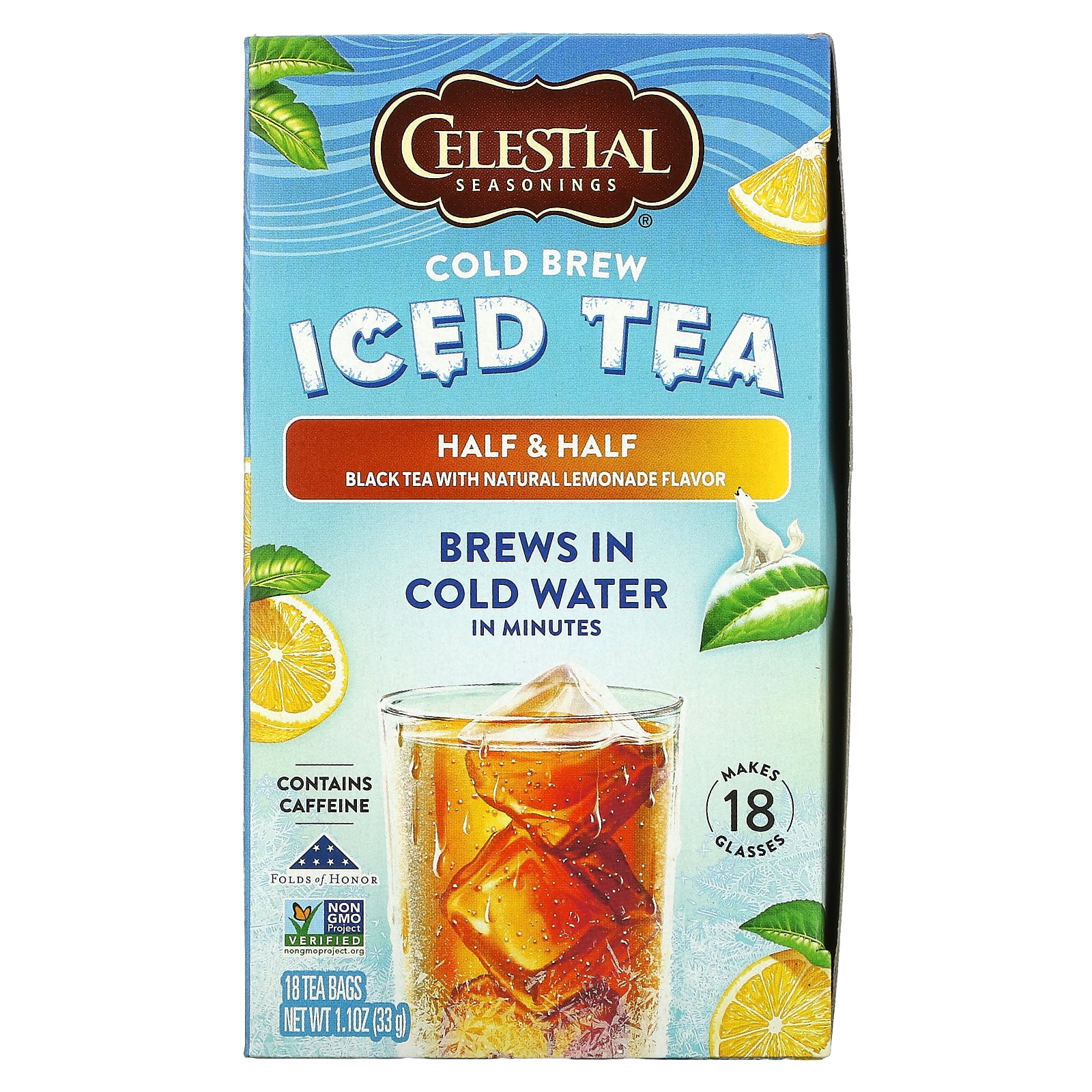 Celestial Seasonings, Cold Brew Iced Tea, Half Half Black Tea with