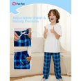 thumbnail image 3 of Pantalones de pijama PATPAT para niños, a cuadros, azul real, tallas 7-8 años, 3 of 6