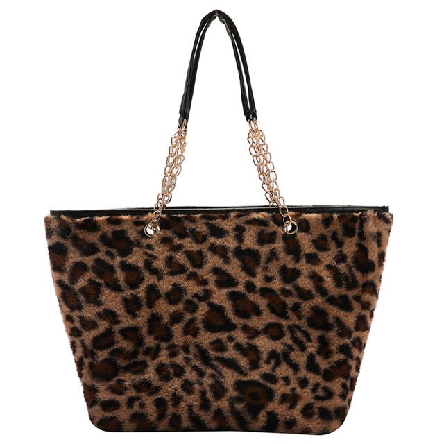 Sywqhk Bolso De Hombro Con Estampado Animal Para Mujer Bolsos De Compras De Felpa Grandes Retro (Leopardo) Sywqhk Para estrenar