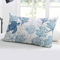 thumbnail image 5 of Sea Turtle Nautical Coral Summer Beach Queen Size Pillow Cover, Pillowcase Protectors with Zipper, Breathable Decorative Throw Pillow Case Cover, Pillow Shams for Couch Sofa 20x30Inch, 5 of 7