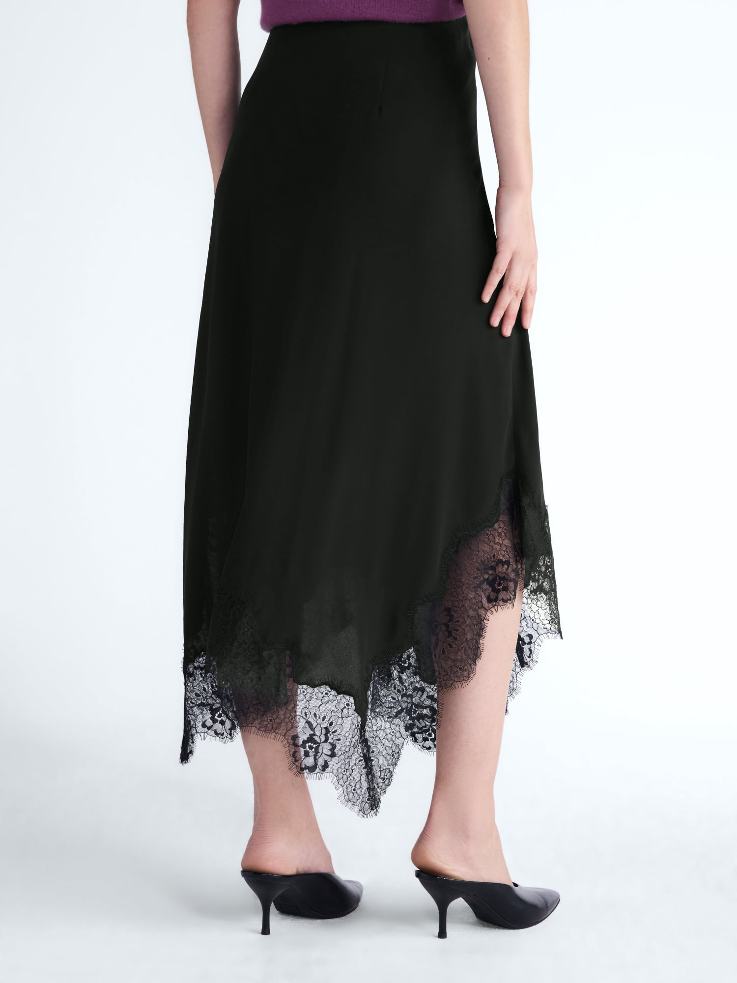 Scoop Women's and Women's Plus Asymmetrical Lace Maxi Skirt, Sizes XS-4X