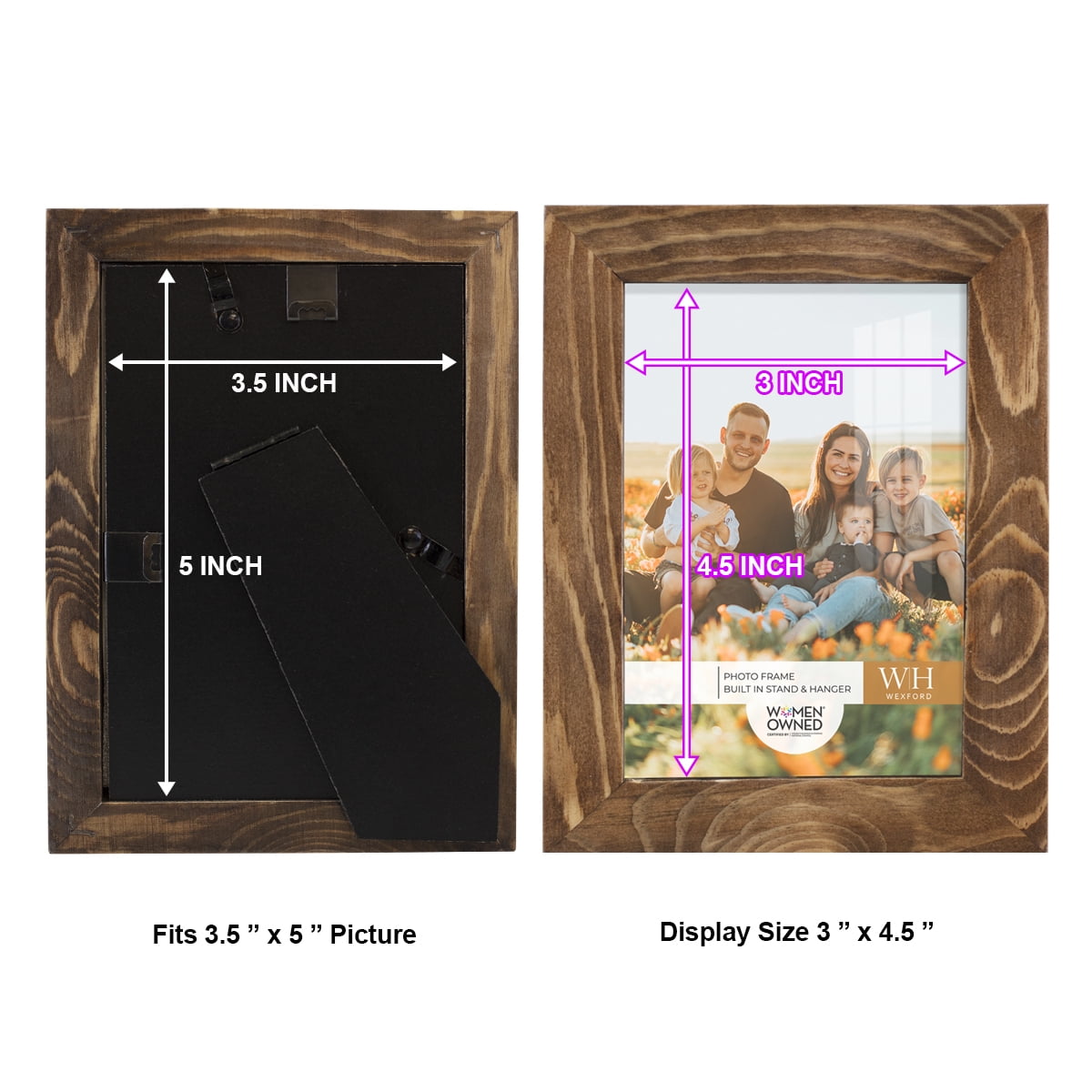 Woodgrain 3.5 in. x 5 in. Walnut Picture Frame