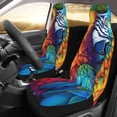 thumbnail image 2 of Honeii Colorful Parrot Jungle Dream Print Car Seat Covers 2 Pieces, Full Set Universal Seat Covers for Cars, Waterproof Auto Seat Protectors, 2 of 7