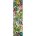 thumbnail image 2 of SAFAVIEH Watercolor Janie Abstract Colorful Runner Rug, Green/Fuchsia, 2'3" x 10', 2 of 7
