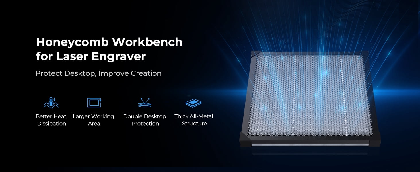 Creality Honeycomb Workbench for Falcon A1 – 460x346mm Laser Engraver Table, Dual Protection, Fast Heat Dissipation, Clean Cuts, Stable Platform, for Wood Acrylic Leather - 1 Unit per pack