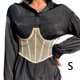 thumbnail image 3 of Corsé para mujer Yinane Con cinturón de malla ajustable debajo del busto Steampunk Cadena de cinturón, 3 of 8