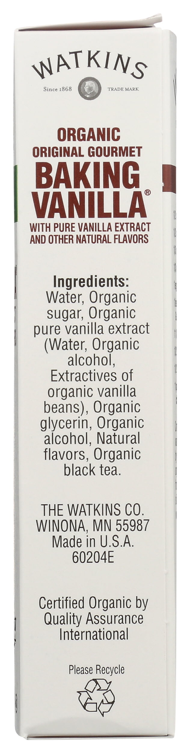 Pack of 12, Watkins Original Organic Baking Vanilla Extract, 2 fl oz