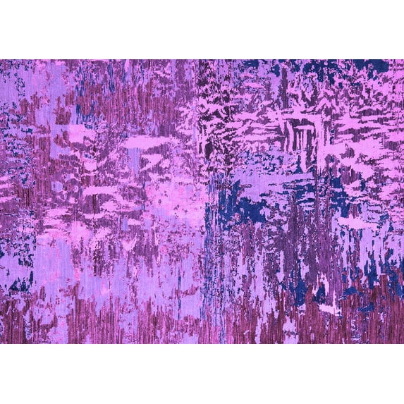 Ahgly Company Indoor Rectangle Abstract Purple Modern Area Rugs, 7' x 10'