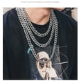 thumbnail image 6 of Hip Hop 13 Mm Studded with Ice Crystal Rhinestones Miami Curb Cuban Chain Bling Rappers Men Necklace Men and Women Jewelry GC, 6 of 6