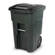 Toter 48-Gallon Greenstone Plastic Wheeled Indoor/Outdoor Hinged Lid Trash Can