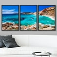 thumbnail image 2 of wall26 - 3 Piece Framed Canvas Wall Art - Greece - Milos Island, Beautiful Beach - Modern Home Art Stretched and Framed Ready to Hang - 24"x36"x3 BLACK, 2 of 5