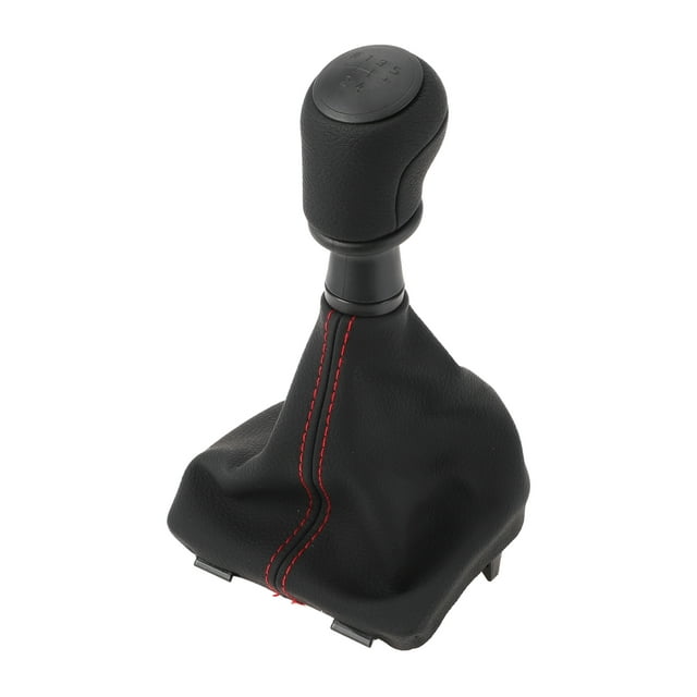 Perilla de cambio manual de 5 velocidades Unique Bargains con cubierta No.7E0711113H - Para VW Transporter 2015-2020, plástico con cuero sintético negro y rojo - 1 pieza