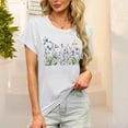 thumbnail image 4 of Floral Print Tops Summer T-Shirts for Women Short Sleeve Tunic Tops Loose Fit Casual Crew Neck Graphic Tee (XL, White 01), 4 of 5