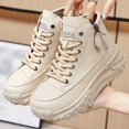 thumbnail image 5 of Women's Fashion Platform High Top Sneakers Casual Lace Up Canvas Shoes Comfortable Daily Walking Shoes For Women, 5 of 6