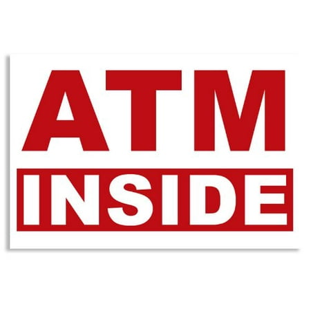 Business Machines - ATM INSIDE Store Business Sticker (window door automatic teller cash machine)