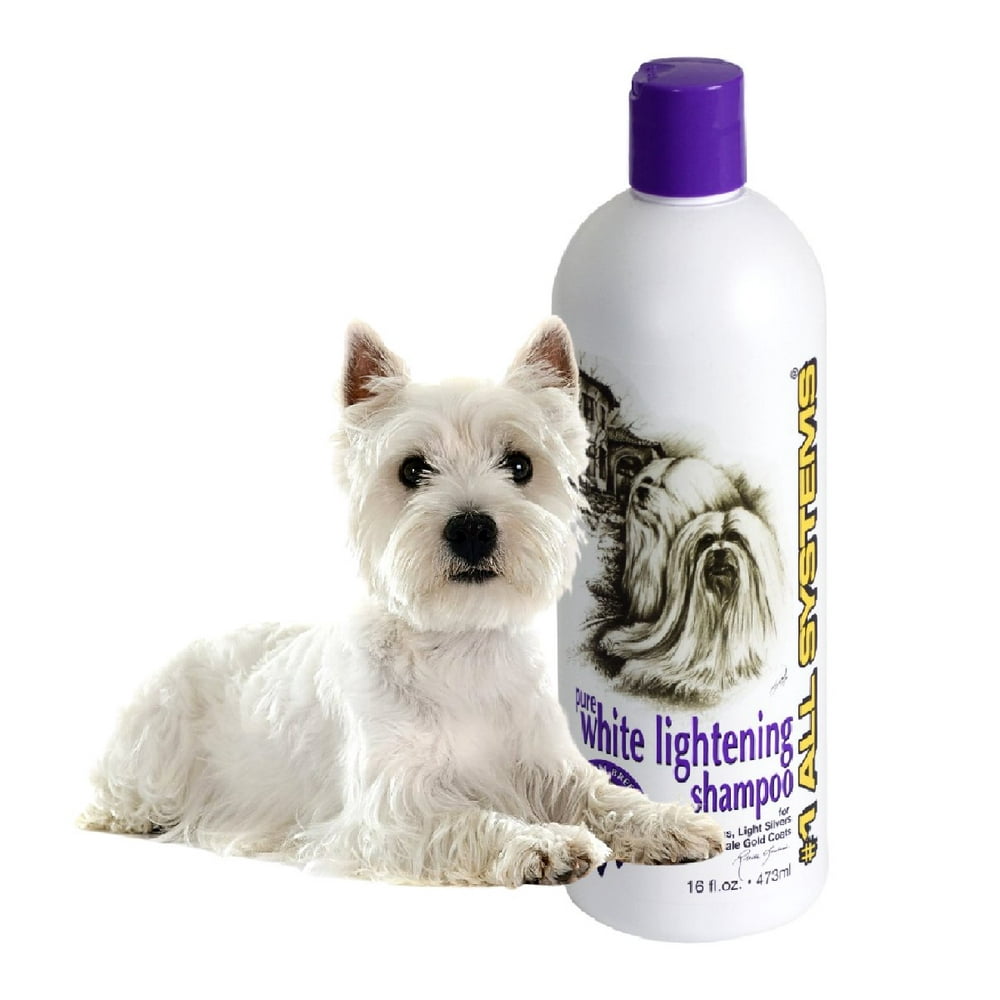 1 All Systems Pure White Lightening Dog Shampoo . 16oz Concentrated