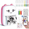 thumbnail image 1 of Mini Impresora Termica,Mini Impresora de Etiquetas Adhesivas,Impresora Termica Portatil Bluetooth con 16 Rollos de Papel,bolígrafos de Colores,Ideal para Etiquetas/Notas/Tareas Escolares, 1 of 17