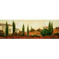 thumbnail image 2 of Borelli, Guido 14x7 Black Ornate Wood Framed with Double Matting Museum Art Print Titled - Tre Case Tra I Papaveri, 2 of 4
