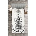 thumbnail image 3 of Ambesonne Anchor Quilted Bedspread Set 2 Pcs, Hand Drawn Words Heart, Twin Size, Black and White, 3 of 3