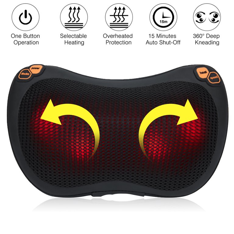 Rechargeable Back and Neck Massager with Heat Deep Tissue Kneading Shi –  HOMEKOKO