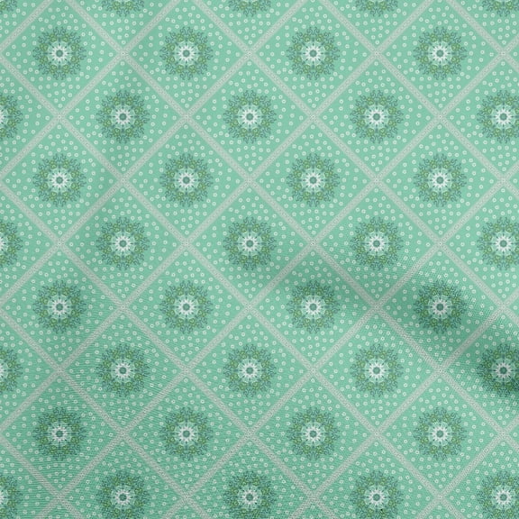 oneOone Viscose Jersey Mint Green Fabric Asian Ornamental Quilting Supplies Print Sewing Fabric By The Yard 60 Inch Wide
