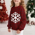 thumbnail image 5 of DxhmoneyHX Kids Clothes Fashion Xmas Snowflake Plaid Shirts Holiday Long Sleeve Tops Casual Loose Christmas Sweatshirts Festival Outfits Size 7 Years, 5 of 8