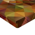 thumbnail image 2 of Ambesonne Colorful Fitted Sheet, Grid Mosaic Geometric, King Size, Brown and Marigold, 2 of 3