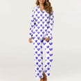 thumbnail image 4 of MIUOWANP Two Piece Womens Pajama Sets Women's Valentine's Day Printed Pajama Set For Daily Home Wear With Pocket Purple XXXL, 4 of 5