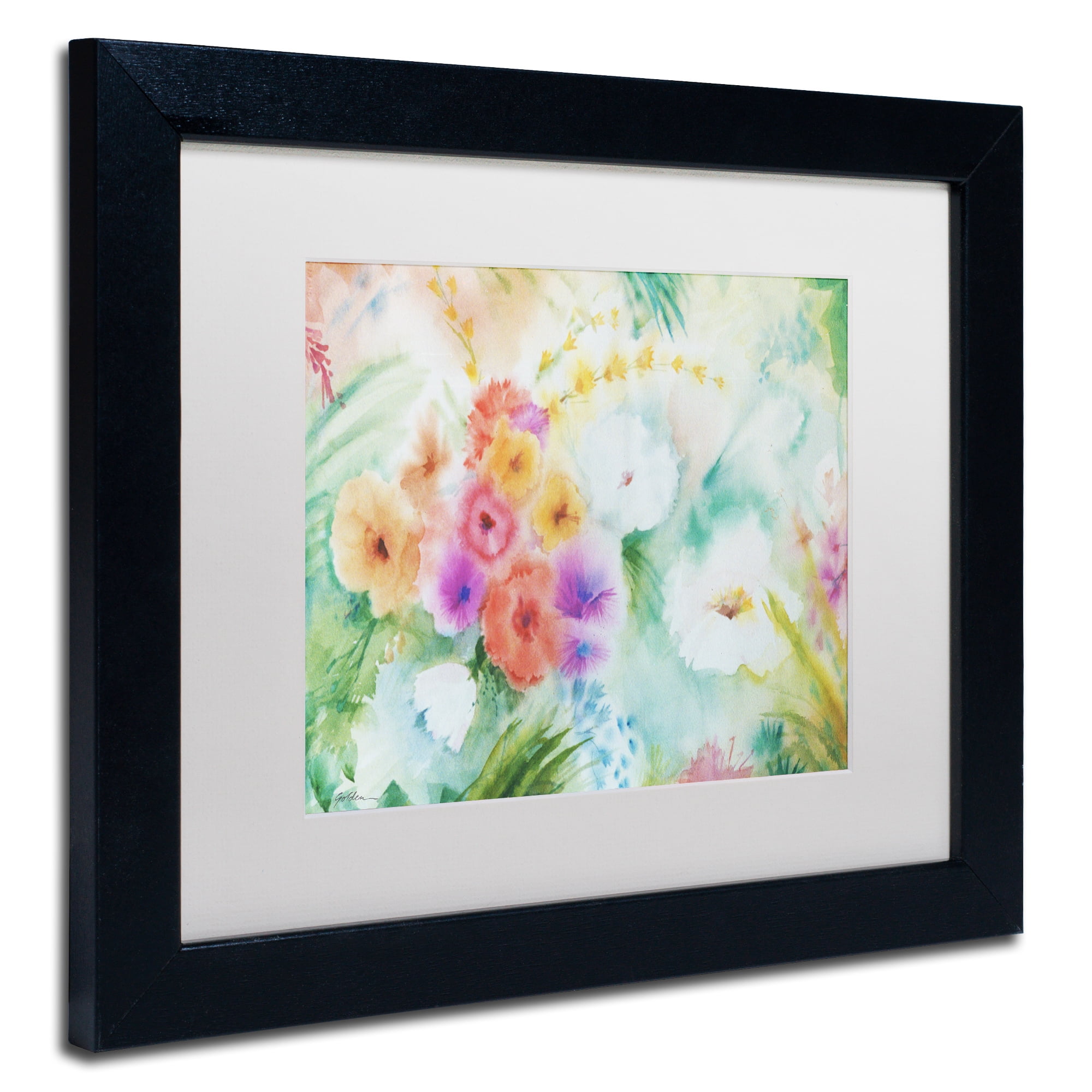 "Napa Garden" Canvas Art by Sheila Golden White Matte, Black Frame