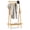 Natural, variant on Zaverox  Bamboo Clothes Rack with Hanging Rod, Rattan Shelf and Copper Hooks, Freestanding Garment Organizer for Bedroom Closet