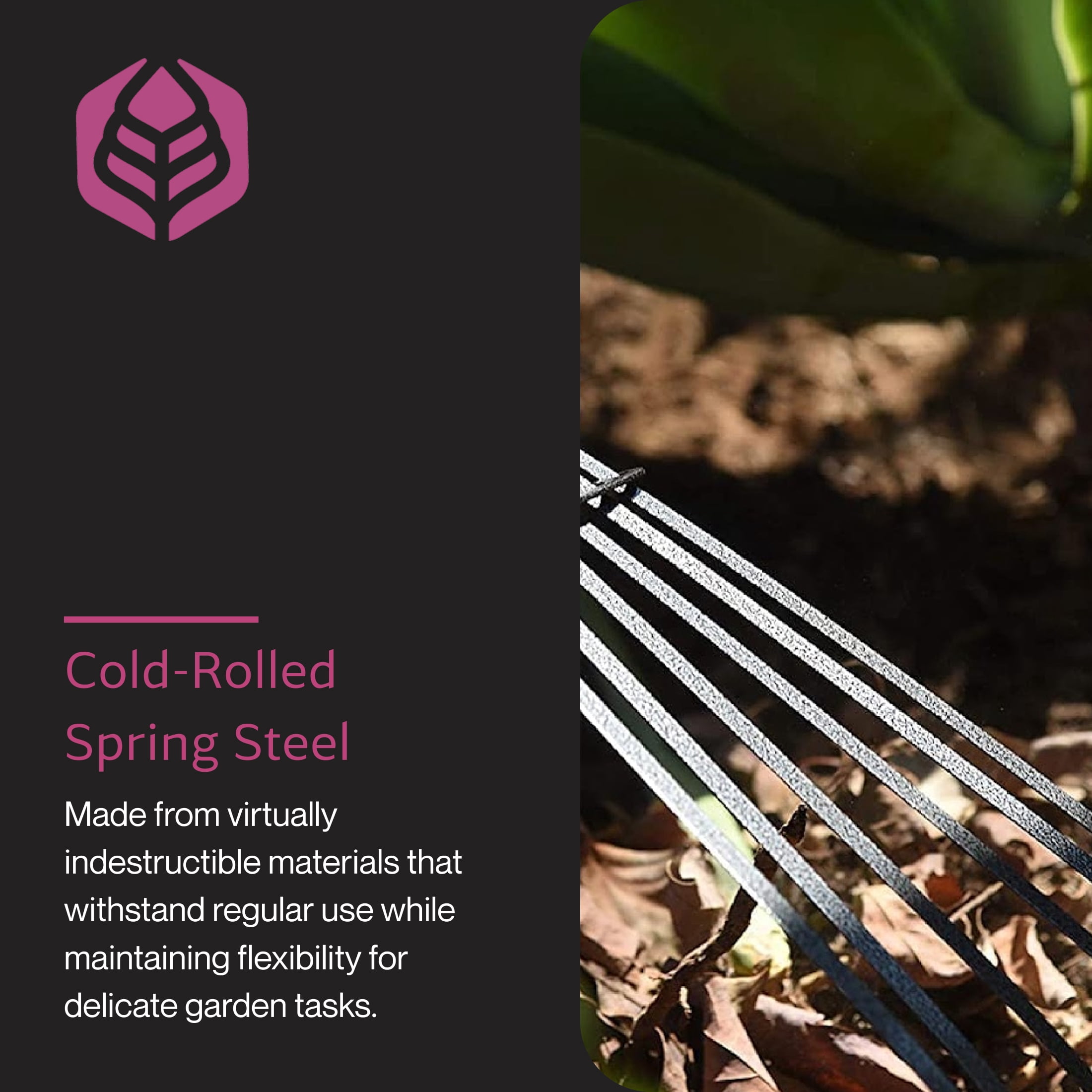 Yard Butler Terra Rake All Steel 18” Floating Tine Leaf and Debris Clearing Hand Garden Spring Rake – WHR-6