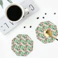 thumbnail image 5 of Pofeuu Flamingo And Monstera Print Leather Coasters Set of 6, Round Cups Mugs Mat Pad for Home Kitchen Heat Resistant Drink Coasters,Octagon, 5 of 7