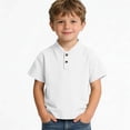 thumbnail image 2 of hotojiny Toddler Boy's Henley Shirts Short Sleeve Summer Tops 2-8 Years Cotton Button Kids T-Shirts Basic Tee Children Outfit, 2 of 7