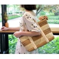 thumbnail image 2 of Kukuzhu Women Stripe Straw Tote Bag Large Handmade Woven Beach Bag Summer Elegant Travel Shoulder Bag, 2 of 7