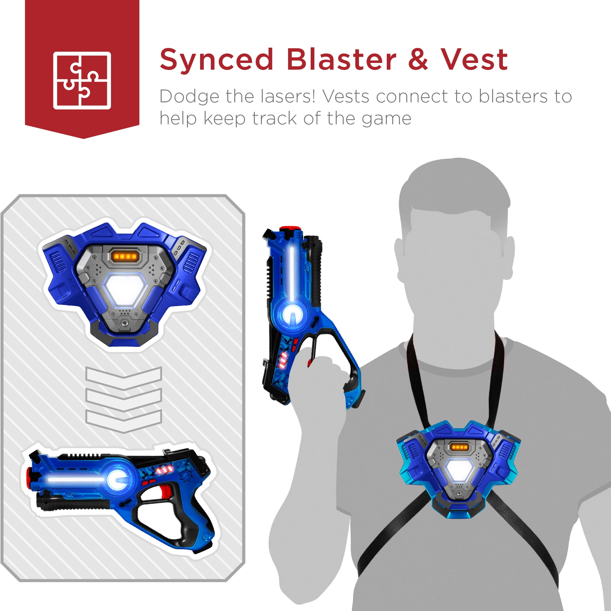 Infrared Laser Tag s and Vests - Laser Battle Mega Pack Set of 4