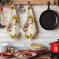 thumbnail image 6 of Sunflower Pig Kitchen Towels Set of 4, Summer Eucalyptus Retro Linen Texture Absorbent Dish Towels for Kitchen, Microfiber Hand Towel, Quick Drying Tea Towel for Cleaning Decorative Dishcloths, 6 of 7
