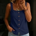 thumbnail image 2 of Fewfanhot Spring Tops for Women 2026 Trendy Ribbed Tank Tops Slim Fit Square Neck Sleeveless Shirts Slit Hem Summer Casual Basic Tanks, 2 of 7