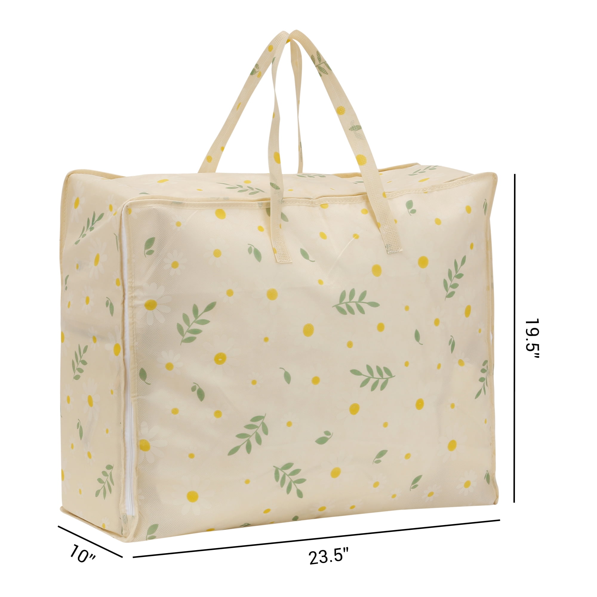 Unique Bargains 1 Pack Clothes Storage Bags Moving Bags Beige 23.5*19.5*10in