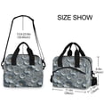 thumbnail image 3 of Insulated Crossbody Lunch Bag 10L Lunch Tote with Adjustable Shoulder Strap for Work Office Picnic Silver Flowers Pattern, 3 of 6