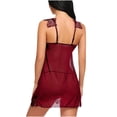 thumbnail image 4 of Deals under 5.00 Lindreshi Lingerie Sets for Women Women Sexy Intimates Lace Stitching Siold V Neck Sexy Intimates Sleepwear, 4 of 4