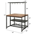 thumbnail image 2 of Maritcute Kitchen Island, Bakers Rack, Island Table for Kitchen,3 Tier Microwave Stand Oven Shelf with Storage, Storage Shelf for Kitchen Dining Room Living Room,5 Hooks, 2 of 9