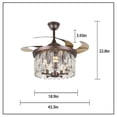 thumbnail image 6 of AFANQI Modern Invisible Retractable Chandelier Fan with LED 3 Light for Bedroom, Living Room, 6 of 9