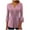 Pink, variant on WREESH Womens Fashion Tunic Top V Neck Print Pullover Regular Fit 3/4 Length Sleeve Tops Christmas Pleated Top Khaki